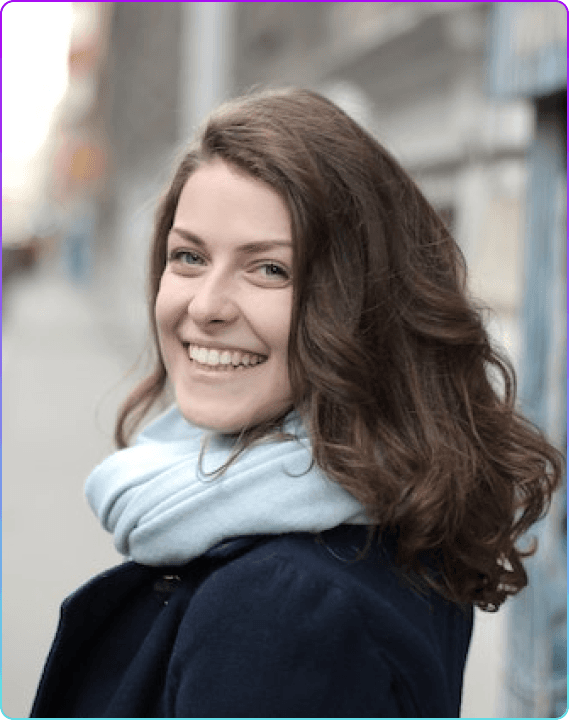 square avatar of a woman smiling