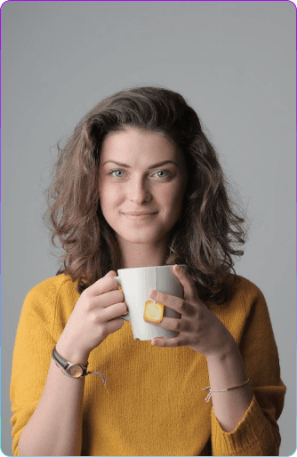 woman drinks tea